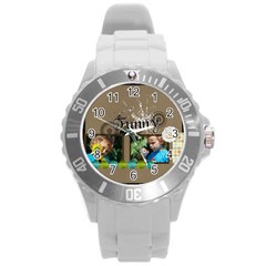 love, kids, happy, fun, family, holiday - Round Plastic Sport Watch (L)