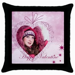 love, valentine - Throw Pillow Case (Black)