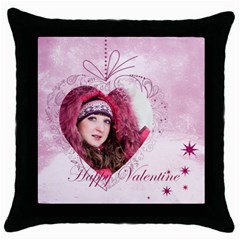 love, valentine - Throw Pillow Case (Black)