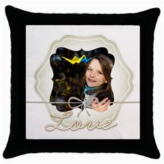 love, valentine - Throw Pillow Case (Black)