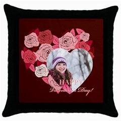 love, valentine - Throw Pillow Case (Black)