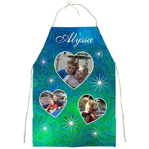 Blue Swirls And Stars Full Print Apron By Lmw Front
