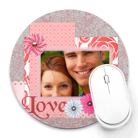 Love By Joely 8 x8  Round Mousepad - 1