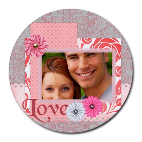 Love By Joely 8 x8  Round Mousepad - 1