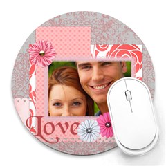 love - Collage Round Mousepad