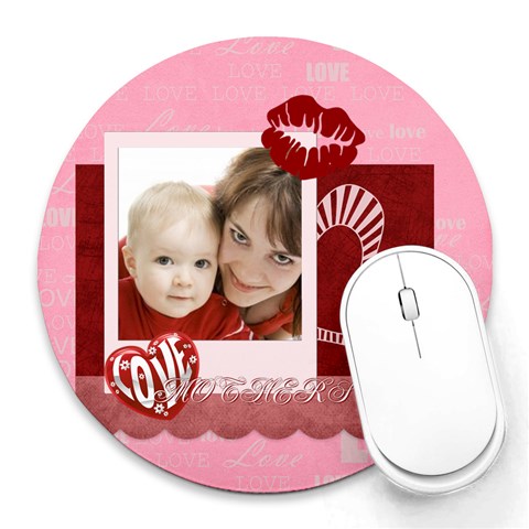 Love By Joely 8 x8  Round Mousepad - 1