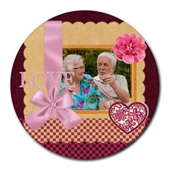 love - Collage Round Mousepad