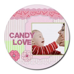 love - Collage Round Mousepad