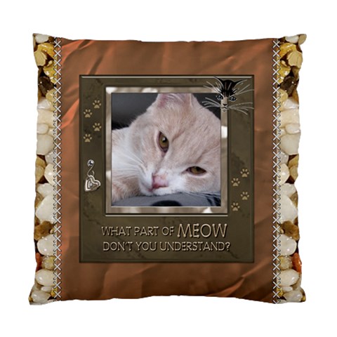 Meow Cushion Case (1 Sided) By Lil Front