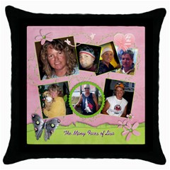 Throw Pillow Case_For the Cure2 - Throw Pillow Case (Black)