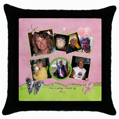 Throw Pillow Case_For the Cure2 - Throw Pillow Case (Black)