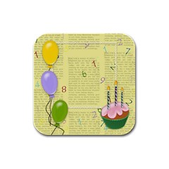 Happy bithday coasters - Rubber Square Coaster (4 pack)