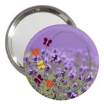 Lavender fields with Butterflies handbag mirror - 3  Handbag Mirror