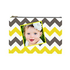 chevron yellow brown - Cosmetic Bag (Large)