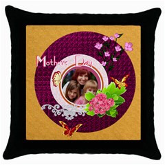 mothers day - Throw Pillow Case (Black)