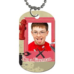 fireman, kids - Dog Tag (One Side)