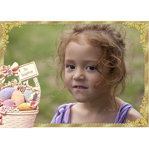 Basket Easter Card 3d Circle By Deborah Front