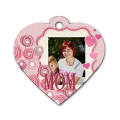 mothers day - Dog Tag Heart (One Side)