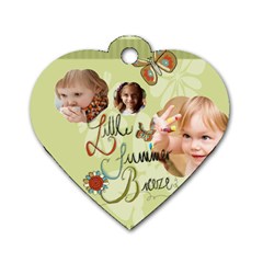 kids, love, happy, play, fun, child - Dog Tag Heart (One Side)