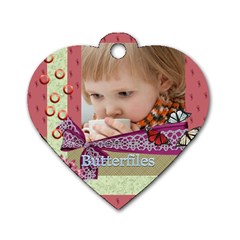 kids, love, happy, play, fun, child - Dog Tag Heart (One Side)