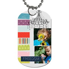 kids, fun, child, play, happy - Dog Tag (Two Sides)