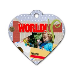 kids, fun, child, play, happy - Dog Tag Heart (One Side)
