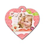 kids, love, family, happy, play, fun - Dog Tag Heart (One Side)