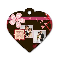 love,memory, happy, fun  - Dog Tag Heart (One Side)