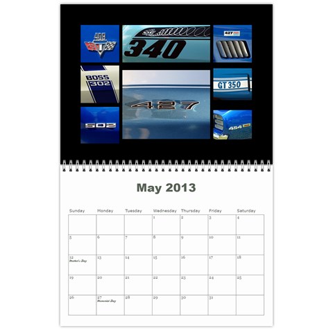 2013 Calendar Mod2 By J  Richardson May 2013