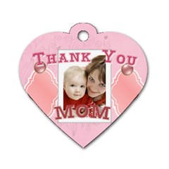 mothers love, mon, happy, family, heart,flower - Dog Tag Heart (Two Sides)