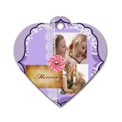 mothers love, mon, happy, family, heart,flower - Dog Tag Heart (Two Sides)
