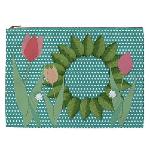 Spring Flowers Cosmetic Bag Xxl By Zornitza Front