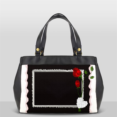 Black, Red And White Oversize Office Handbag By Zornitza Front