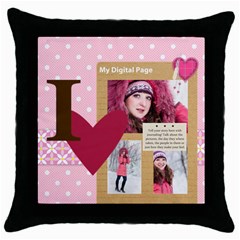 love - Throw Pillow Case (Black)