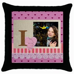 love - Throw Pillow Case (Black)