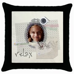 kids, fun, child, play, happy - Throw Pillow Case (Black)