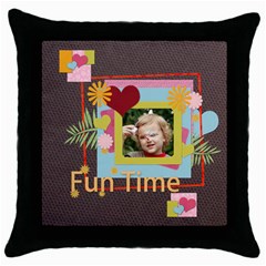 kids, fun, child, play, happy (5 styles) - Throw Pillow Case (Black) kids, fun, child, play, happy (5 styles) - Throw Pillow Case (Black)