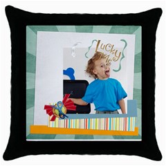 easter, spring, kids (5 styles) - Throw Pillow Case (Black) easter, spring, kids (5 styles) - Throw Pillow Case (Black)