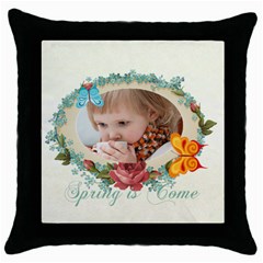 easter, spring, kids, flower - Throw Pillow Case (Black)