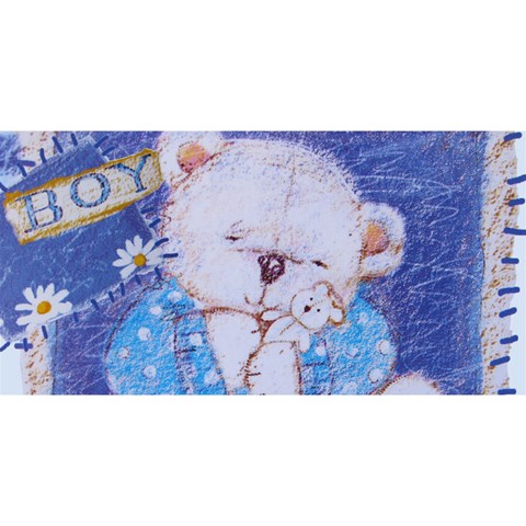 Teddy Hugs Blue 3d Greeting Card By Deborah Front