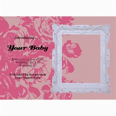 Hunny Bunny Girl Birth Announcement 02 - 5  x 7  Photo Cards