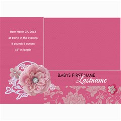 Hunny Bunny Girl Birth Announcement 01 - 5  x 7  Photo Cards