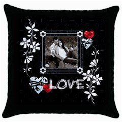 LOVE Throw Pillow Case - Throw Pillow Case (Black)