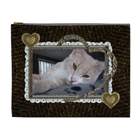 Grunge Heart Xl Cosmetic Bag By Lil Front