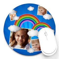 kids, fun, child, play, happy - Round Mousepad