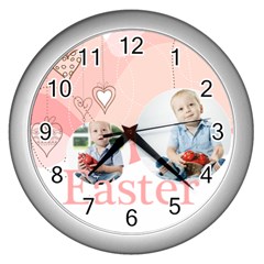 easter - Wall Clock (Silver)