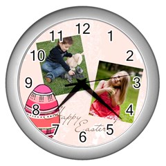 easter - Wall Clock (Silver)