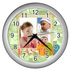 easter - Wall Clock (Silver)