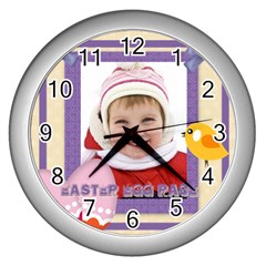 easter - Wall Clock (Silver)