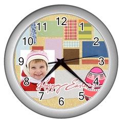 easter - Wall Clock (Silver)